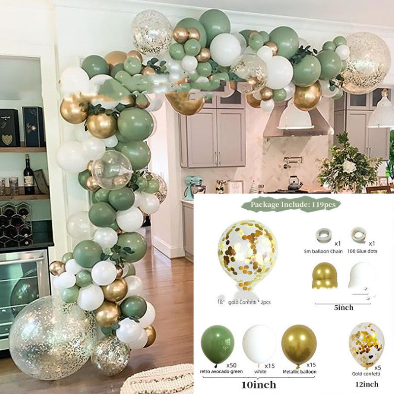 Retro Avocado Green Balloon Chain Set at H&K Trendy Treasures