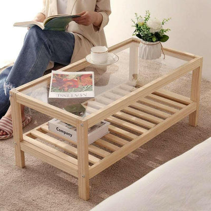 Rectangular Coffee Table Simple Living Room Combination Solid Wood Simplicity on H&K Trendy Treasures