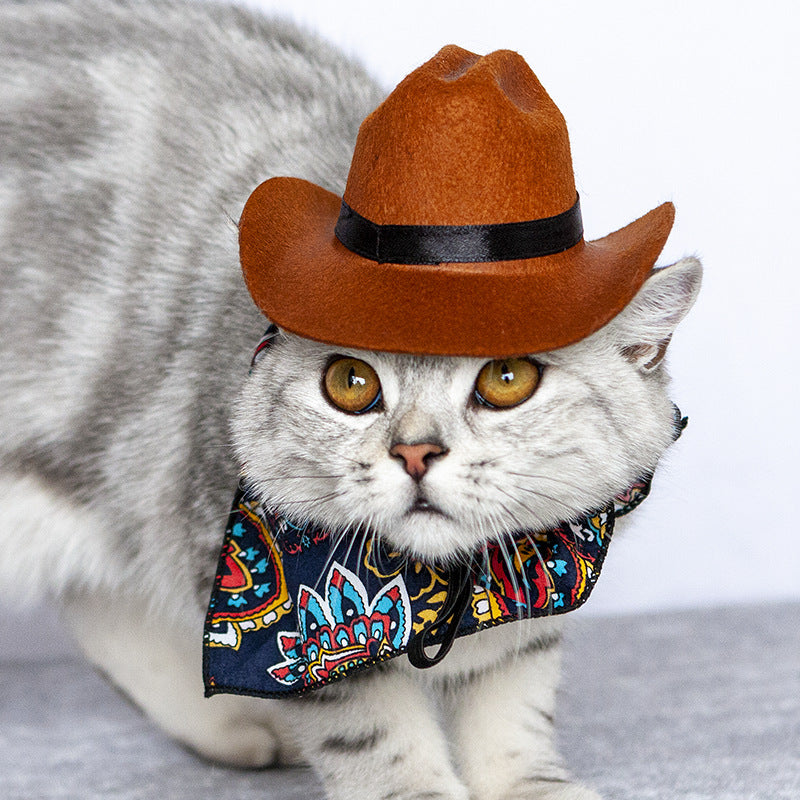 Pet Cat Western Straw Cowboy Hat | H&K Trendy Treasures