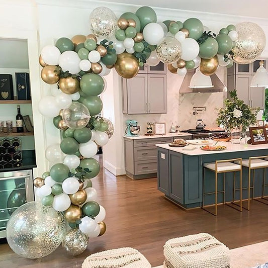 Retro Avocado Green Balloon Chain Set at H&K Trendy Treasures