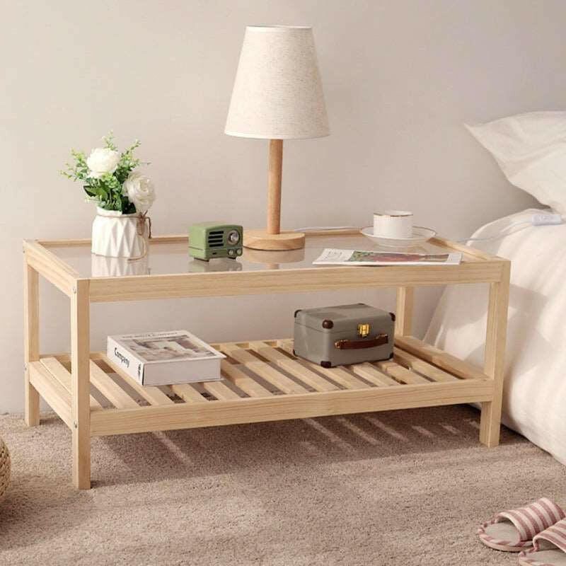 Rectangular Coffee Table Simple Living Room Combination Solid Wood Simplicity on H&K Trendy Treasures