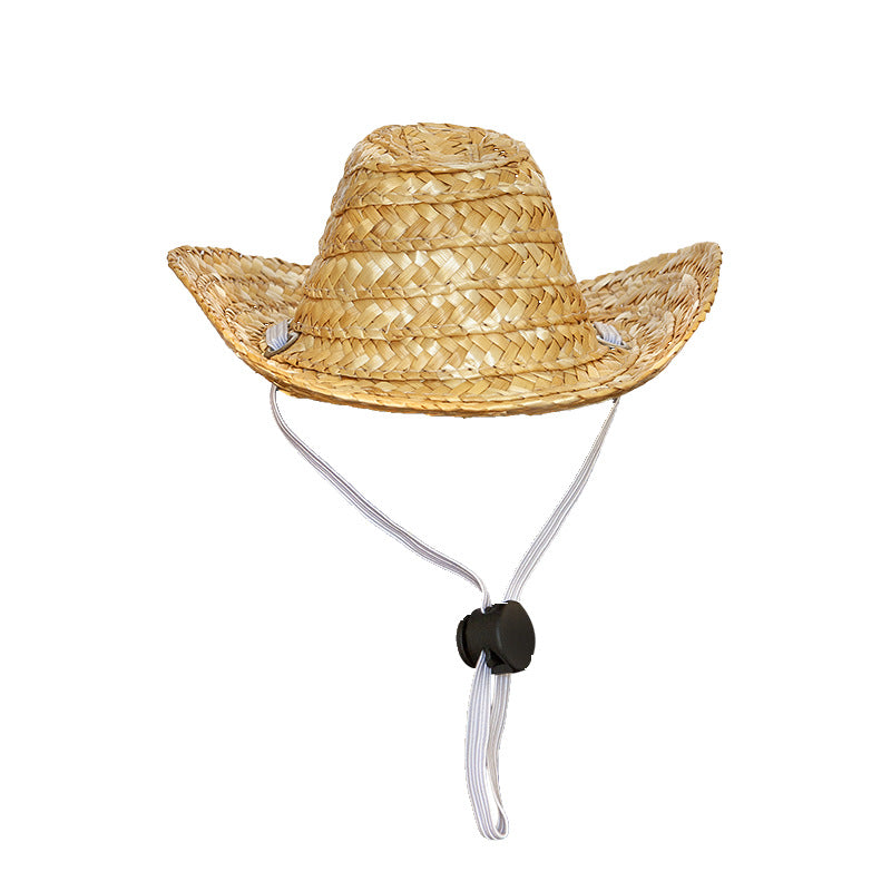 Pet Cat Western Straw Cowboy Hat | H&K Trendy Treasures