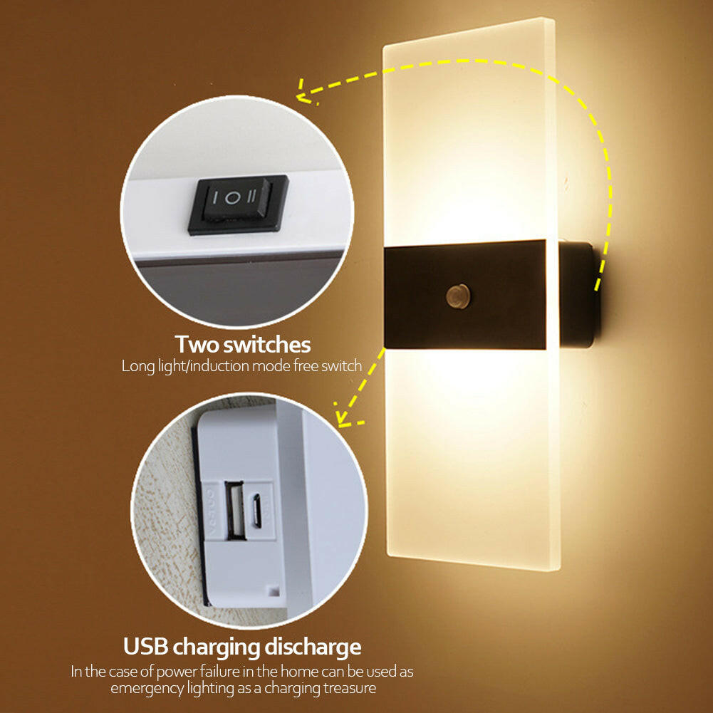 USB Rechargeable Wall Lights Home Indoor Motion Sensor Lighting Bedroom Bedside Lamp Corridor Stairway Decor Lights Wall Lamp.