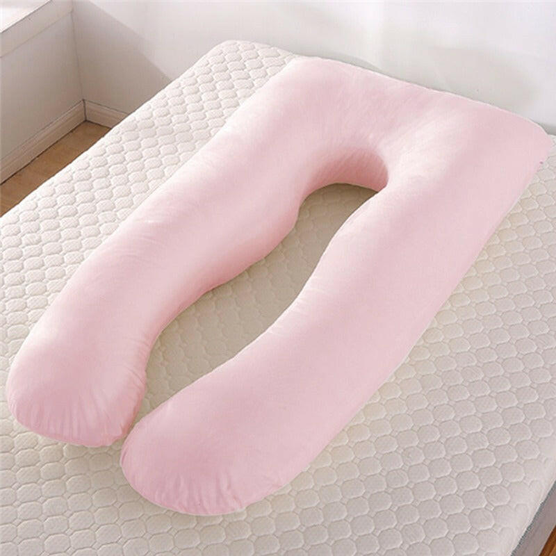 Pink U Shape Maternity Pillow Pregnancy Ice Silk on H&K Trendy Treasures