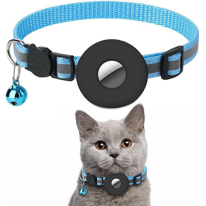 Airtag Pet Collar With Bell Reflective Adjustable Anti-lost Cat Dog Collar - H&K Trendy Treasures