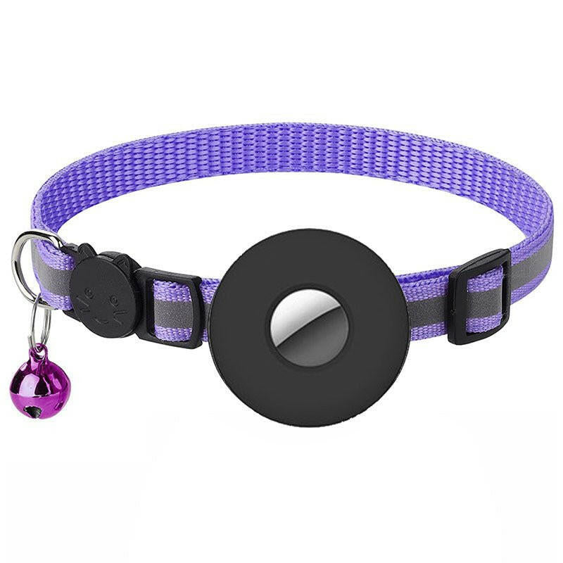 Airtag Pet Collar With Bell Reflective Adjustable Anti-lost Cat Dog Collar - H&K Trendy Treasures